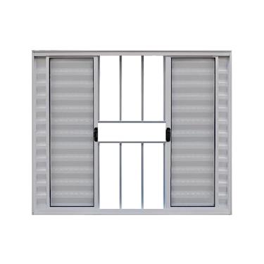 Imagem de Veneziana 6 Folhas de Correr C/Grade 1.00 X 1.20 Aluminio Branco Linha Modular - Hale