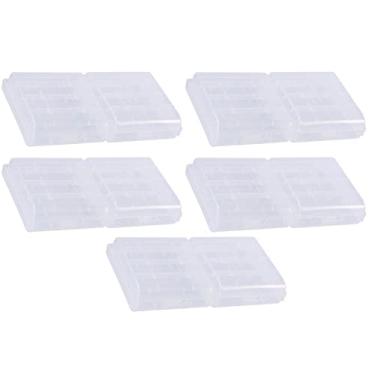 Imagem de Organizador De Caixa De Bateria De Plástico Rígido Transparente Transparente à Prova D'água,Conjunto De 10 Caixas De Armazenamento De Bateria De Plástico Rígido Transparente, Caixa De Armazenamento D