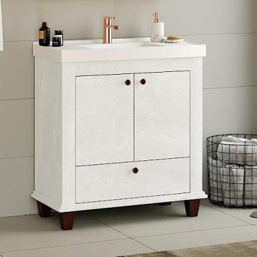 Imagem de Gabinete Para Banheiro 2 Portas 1 Gaveta 80cm Valência Cristal Móveis Bosi Quartzo