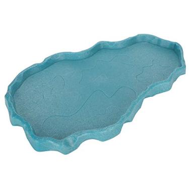 Imagem de Prato Alimentador de Répteis de Plástico, Fluorescente Sem Ângulo Afiado Durável Répteis Resistentes Prato Bebedor de Plástico para Sapo para Tartaruga(Lago Azul)