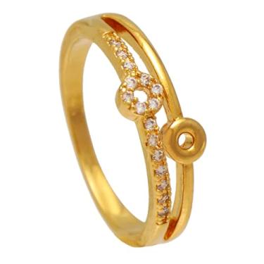 Imagem de Anel Aro Duplo Liso E Cravejado Folheado em Ouro 18k Softjoias (24)