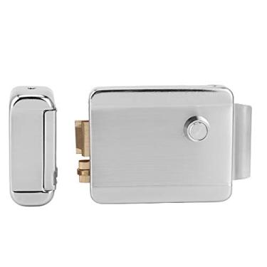 Imagem de Fechadura de portão antirroubo, trava de segurança doméstica de cabeça única 12 V trava elétrica, para instituições escolares