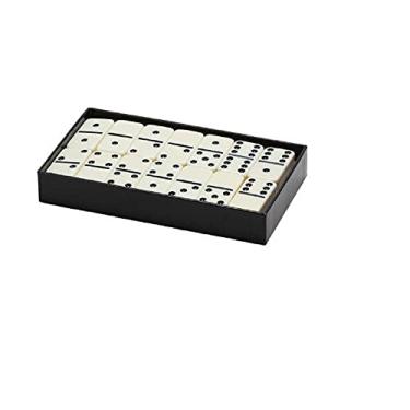 Imagem de CHH 2311 Double 6 Ivory Jumbo Dominoes in Black Box, 28 Tiles