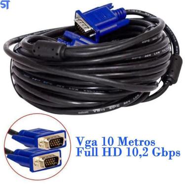 Imagem de Cabo Vídeo Vga 10 Metros Full Hd 10,2 Gbps Video Digital