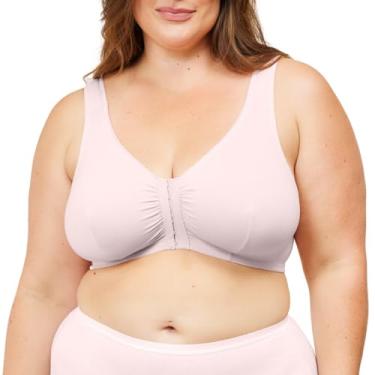 Imagem de LEADING LADY Sutiã feminino de algodão Meryl com fecho frontal (110), rosa, 50C/D/DD