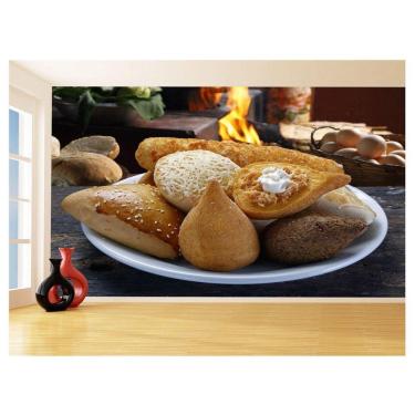 Imagem de Papel De Parede Alimentos Salgados Coxinha Bar 3,5M Al519