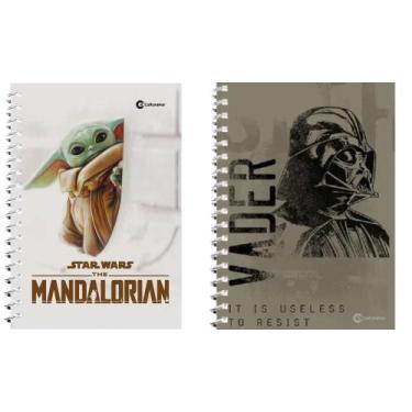 Imagem de Cadernos Universitários Star Wars Mandalorian + Darth Vader - Culturam