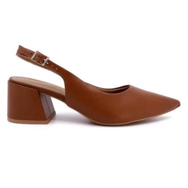 Imagem de Slingback Usaflex Feminino Bico Fino Casual Canela Ak0202005 36