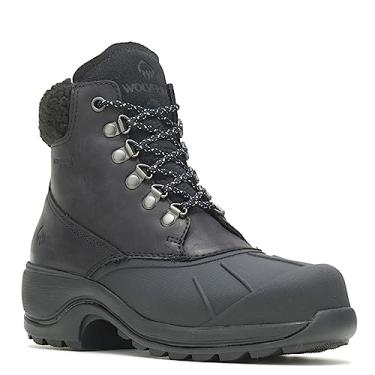 Imagem de WOLVERINE Bota de neve masculina Frost impermeável com isolamento térmico, Couro preto, 5.5