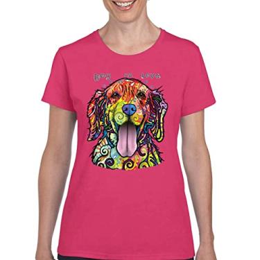 Imagem de Camiseta feminina Dean Russo Labrador Retriever Love Pet Dog is Love, Rosa choque, G