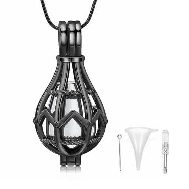 Imagem de Lembrança a céu aberto urna em forma de lágrima medalhão cinzas colar memorial joias de cremação joias funerárias suporte de cinzas, Aço inoxidável, Sem Pedra Preciosa