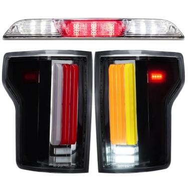 Imagem de Luz traseira de LED + kit de luz de freio 3º terço adequado para Ford F150 F-150 2015-2020 tipo incandescente/halogênio sem ponto cego, montagem de lanterna traseira alta substituição de luz de parada