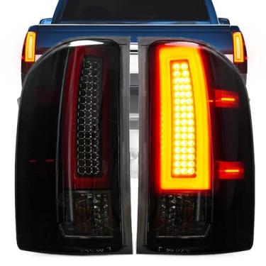 Imagem de Bomusou Conjunto de luz traseira de LED para Chevy Silverado 2007-2014 1500 2500 HD 3500 HD, GMC Sierra 3500 HD 2008-2014 com rodas duplas, luzes traseiras do lado do motorista e do passageiro, lente fumê