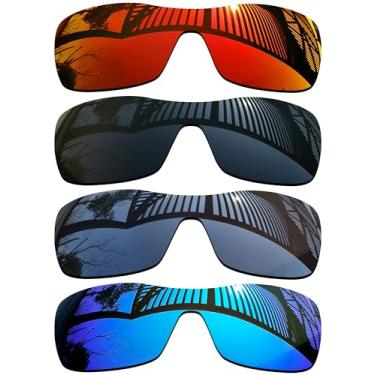 Imagem de MYCOURAG 4 pares de lentes de reposição para óculos de sol Oakley Antix - preto sólido + titânio + azul gelo + vermelho fogo