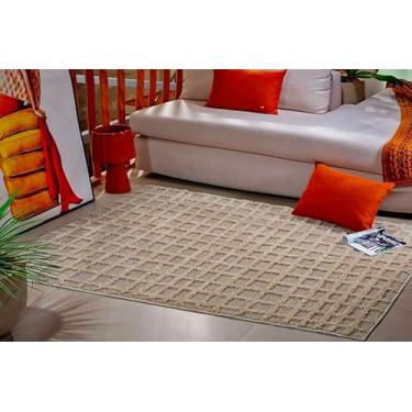 Imagem de Tapete Sala, Quarto, Escritório 3D Pelo em Shagy Alto Relevo, Antiderrapante Base Emborrada Jazz (Quadrado Perola/Cinza, 2,00m, x 1,50m)