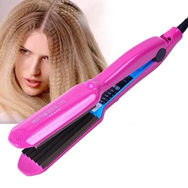 Imagem de Ferro ondulado para cabelo ondulado, ferro ondulado, modelador de cabelo elétrico, modelador de cabelo, ferramentas de estilo de beleza, uso seco e molhado com controle de temperatura (rosa)