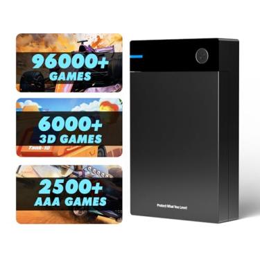 Imagem de Kinhank Disco rígido retrô de 12 TB com mais de 96000 jogos, consoles de jogos retrô compatíveis com mais de 400 emuladores, disco rígido portátil compatível com Win 7/8/10/11
