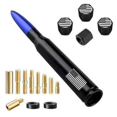 Imagem de Antena de caminhão de carro com tampas de haste de válvula, mastro de antena universal para GM Chevy Silverado 1500 2500 3500 HD Avalanche Ford F150 F250 F350 Denali Heavy Duty Acessórios de