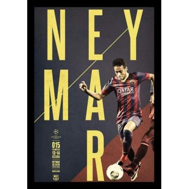 Imagem de Quadro Decorativo Neymar Jr Barcelona Futebol 42x29cm