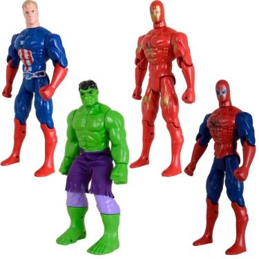 Imagem de Quarteto De Heróis Bonecos 29cm Liga Da Justiça Vingadores