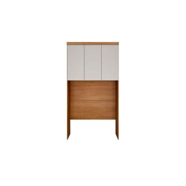 Imagem de Modulado de Quarto Armário Ponte Aéreo Solteiro Rizon c/ 3 Portas Freijo Cumaru c/ Fendi - Novo Horizonte