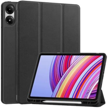 Imagem de Capa para tablet Xiaomi Redmi Pad Pro 12,1 polegadas com suporte para lápis, capa inteligente para tablets Redmi Pad Pro 12,1 polegadas 2024 Funde (preta, para Redmi Pad Pro 12.1)