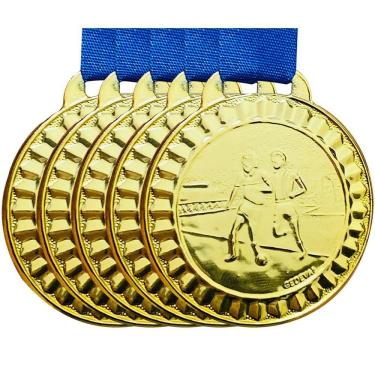 Imagem de Kit 5 Medalhas 4,5 Cm Futebol Futsal Campeonato Premiação ouro