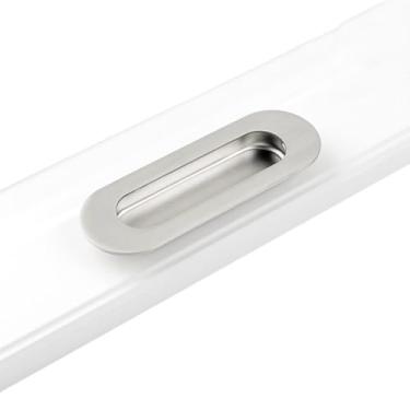 Imagem de Alça escura de aço inoxidável 304, maçaneta da porta deslizante, puxador de porta oculto embutido, fivela oculta da gaveta do armário preto, redondo prateado oculto