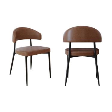 Imagem de Cadeira Bless Fixa com 4 Pés 55 X 52,5 X 77,5 Cm com 2 Unidades Whisky/Preto