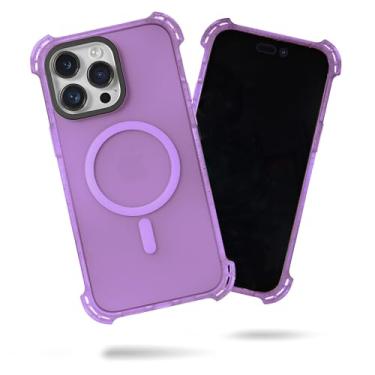 Imagem de SteepLab Capa Bubble Wrap para iPhone 15 Pro Max (tela de 6,7 polegadas, 2023) - A capa superprotetora com cantos de ar e compatível com MagSafe (almofada roxa)