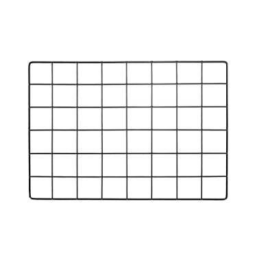 Imagem de YOKIVE Painel de grade de arame de ferro, placa de painéis decorativos | Suporte para exibição de fotos com moldura suspensa para escritório em casa (preto, 40,6 x 30,5 cm)