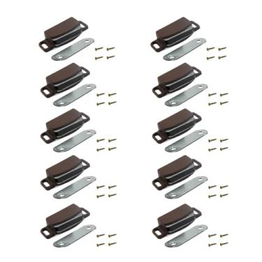 Imagem de 10 Unidades de Fecho Trinco Trava Magnética Para Porta Armário (Marrom)