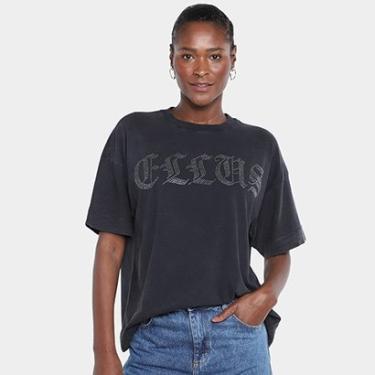 Imagem de Camiseta Ellus Oversized Gothic Hotfix Feminina-Feminino