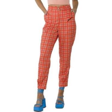 Imagem de Calça Onça Preta Alfaiataria Estampada O23 Laranja Feminino-Feminino