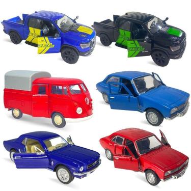 Imagem de Kit 6 Carrinhos De Ferro Miniaturas Abre As Portas Coleção