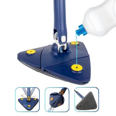 Imagem de Rodo Mop Triangular Multiuso Ajustável Para Limpeza Piso Janela Teto