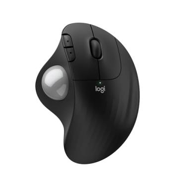Imagem de Logitech Ergo M575S Mouse Trackball sem fio, mouse ergonômico sem fio com Bluetooth e dongle criptografado, controle de polegar confortável, rastreamento preciso e suave, para PC/Mac - bola prata