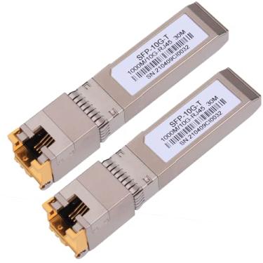 Imagem de Módulo de cobre SFP+ RJ45 1,25/2,5/5/10G – até 30 m com compatibilidade CAT.6a/7 para Cisco, Ubiquiti, Netgear, D-Link, Supermicro, TP-Link, Mikrotik, Unifi e mais, transceptor SFP 10GBase-T