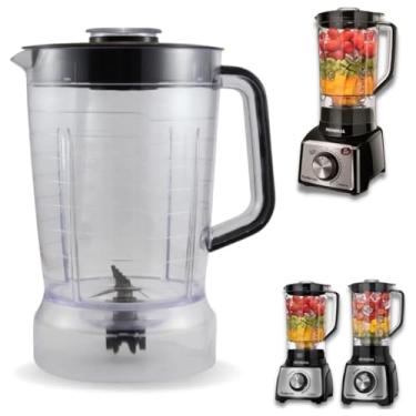 Imagem de Copo serve para Liquidificador Mondial Turbo L1000/ L1100/ L1200 Cristal (TAMPA PRETA)