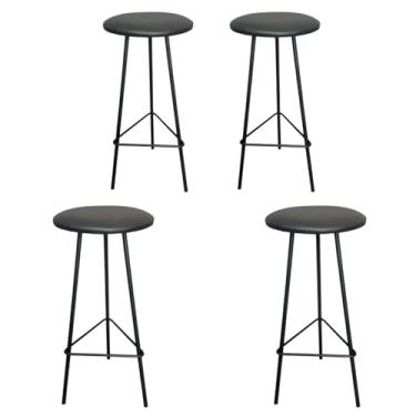 Imagem de Kit 4 banqueta alta para balcão Cozinha Churrasqueira Area Gourmet Bar Lanchonete Restaurante ALUMINUM DECOR TECNOFOIL (ASSENTO ESTOFADO)