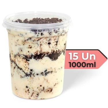 Imagem de 15 Unidades Pote Redondo 1L Bolo de Pote Doces Salgado c/ Tampa Lacre 