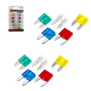 Imagem de Fusível Lâmina Automotivo Mini 5a À 30a- Kit Com 10 Unidades - Troya