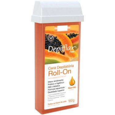 Imagem de Cera Refil Roll On Mamão 100g Depilação Depilflax