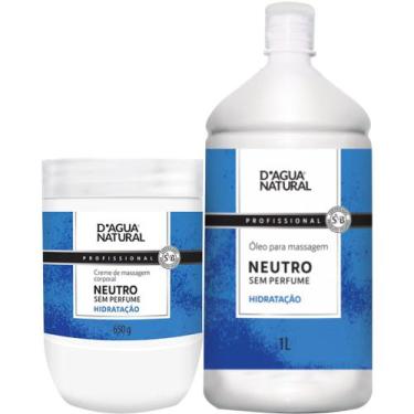 Imagem de Combo óleo e creme de massagem corporal neutro dagua natural - D'Água 