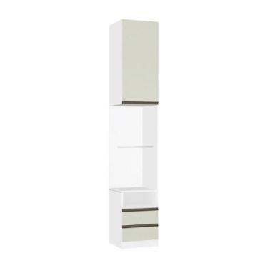 Imagem de mesa de cabeceira Direito Branco 1 Porta 2 Gavetas Kashmir  Prime Plus