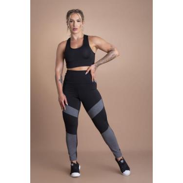 Imagem de Conjunto Fitness Feminino Calça Legging Detalhe Cintura Alta E Top Nad