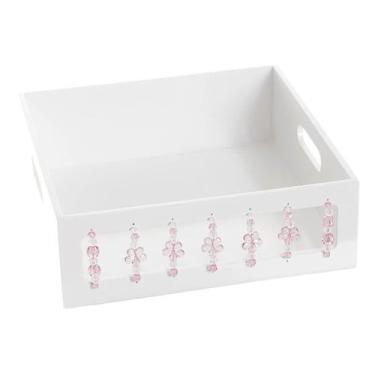 Imagem de Bandeja Florzinha Rosa Quarto Bebê Infantil Menina - Potinho de mel, R