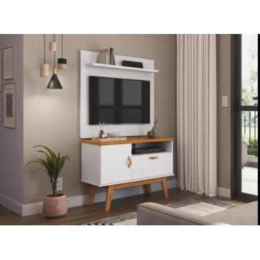 Imagem de Rack + Painel SI 0.90m Estilo Retrô Para TV Até 32'' Polegadas Cor Bra