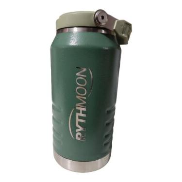 Imagem de Garrafa Térmica Inox Com Alça Rythmoon - 1,1L, Unico, Verde