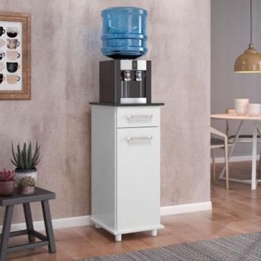 Imagem de Armário Balcão Para Bebedouro 1 Porta 1 Gaveta Isis Branco UV  - Nicio